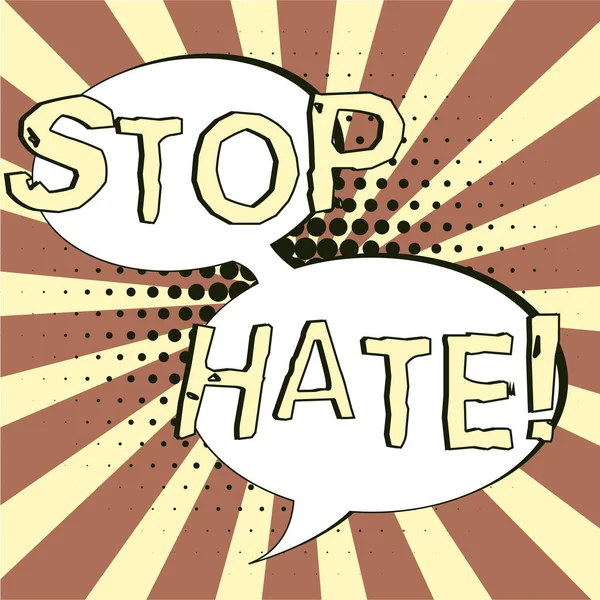 Scrittura Mano Testo Stop Odio Business Idea Prevenire Pressione Aggressiva — Foto Stock