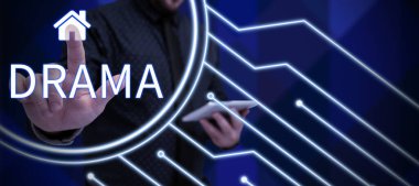 Drama, İnternet Konsepti, durum veya kuvvetlerin ilginç veya yoğun çatışmasını içeren olaylar dizisi