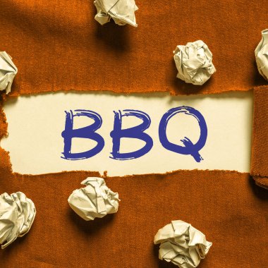 Bbq metin gösterimi, kavram genellikle ahşap üzerinde et tüttürerek yapılır