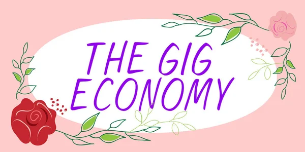 Tekst Pokazujący Inspirację Gig Economy Word Market Short Term Contracts — Zdjęcie stockowe