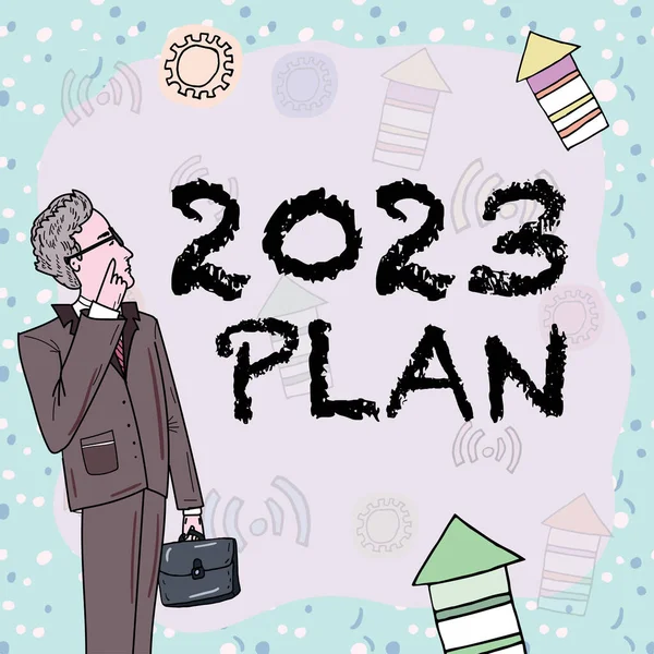 Написання Тексту 2023 План Вітрина Бізнесу Налаштування Ваших Цілей Планів — стокове фото
