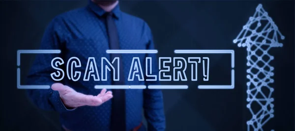 Teks Menunjukkan Inspirasi Scam Alert Ide Bisnis Peringatan Seseorang Tentang — Stok Foto