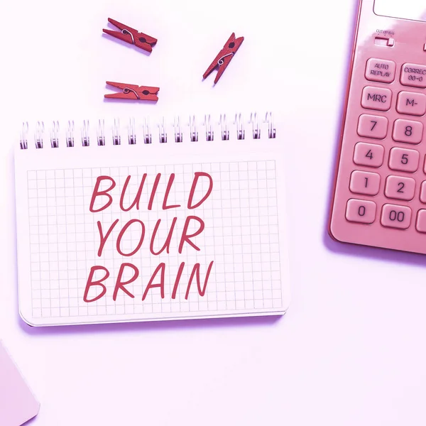 Tekst Teken Tonen Build Your Brain Word Geschreven Mentale Activiteiten — Stockfoto