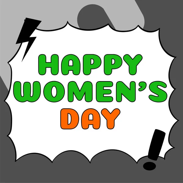 Rukopis Happy Womens Day Obchodní Nápad Připomenout Esenci Každé Dámy — Stock fotografie