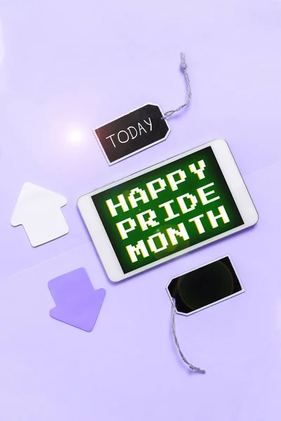 Writing Displaying Text Happy Pride Month Conceptual Photo Period Feeling — Stock Photo, Image