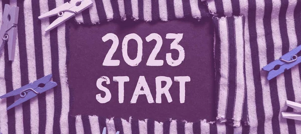 Szöveg Felirat Bemutató 2023 Start Koncepció Jelentése Emlékezve Elmúlt Évben — Stock Fotó