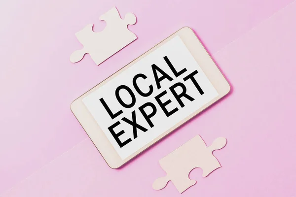 Het Schrijven Van Tekst Lokale Expert Concept Betekenis Biedt Expertise — Stockfoto