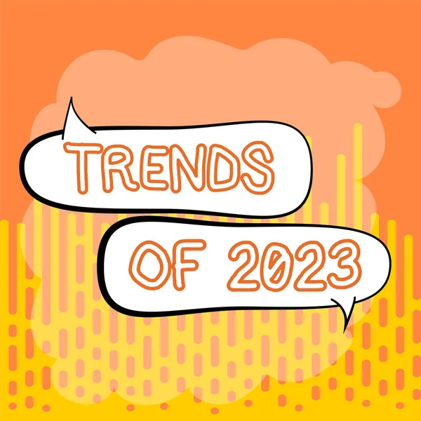 Panneau Affichant Les Tendances 2023 Affaires Mettent Valeur Des Choses — Photo