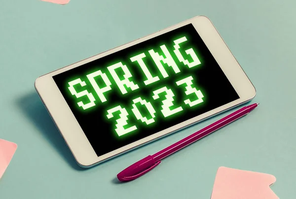 Logga Som Visar Våren 2023 Business Showcase Tid Året Där — Stockfoto