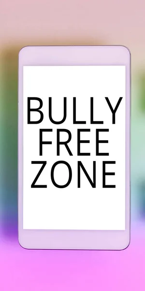 Handskrift Tecken Bully Free Zone Konceptuell Bild Var Respektfull Mot — Stockfoto