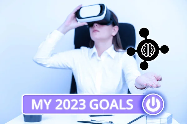 Έμπνευση Που Δείχνει Σημάδι 2023 Στόχοι Επιχειρηματική Προσέγγιση Που Θέτει — Φωτογραφία Αρχείου