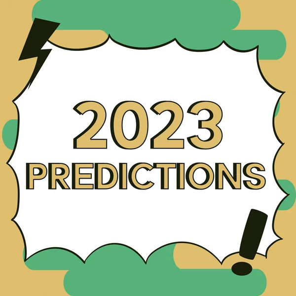 Inspiração Mostrando Sinal 2023 Previsões Lista Fotos Conceituais Coisas Que — Fotografia de Stock