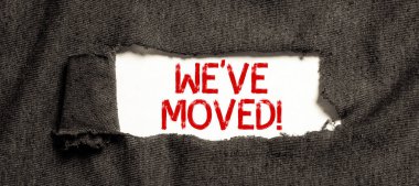 Kavramsal başlık Weve Moved, iş yaklaşımı aynı veya farklı bir ülkede yaşayacak