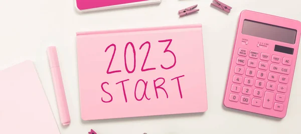 Sign Zobrazeno 2023 Start Internet Koncept Zapamatování Uplynulý Rok Události — Stock fotografie