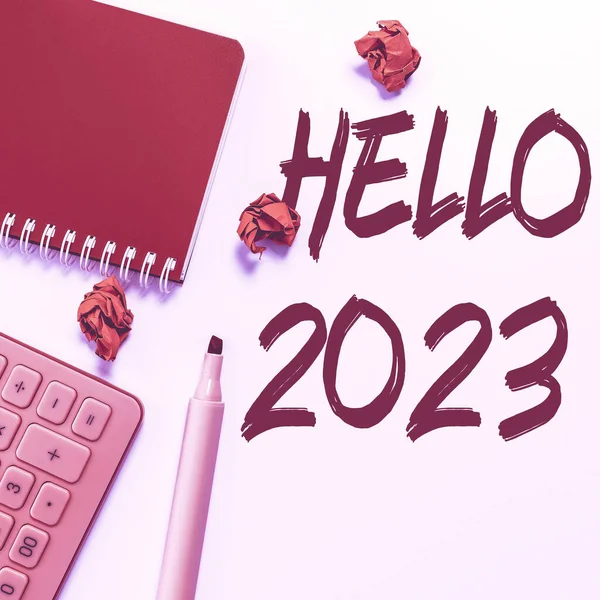 Text Rukopisu Hello 2023 Internet Oslava Počátků Kalendářního Roku 2023 — Stock fotografie