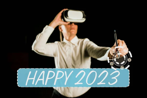 Affichage Conceptuel Happy 2023 Parole Pour Célébration Début Année Civile — Photo