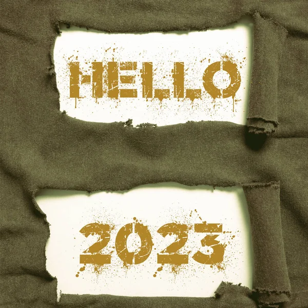 Szöveg Megjelenítése Hello 2023 Word Written Celebration Beginning Calendar Year — Stock Fotó