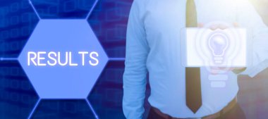 El yazması işareti Sonuçlar, Konsept ifade edilen eylemler dizisinin nihai sonucu anlamına gelir