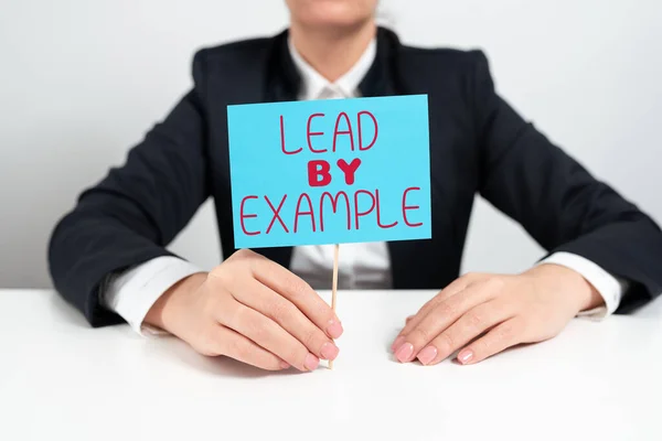 Inspiration Showing Sign Lead Example Word Mentor Leader Follow Rules — Stock Photo, Image