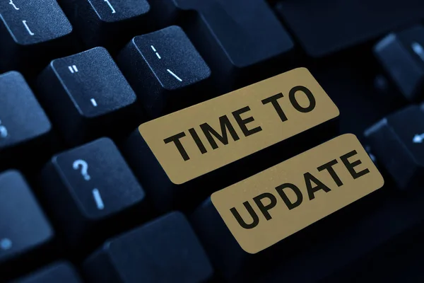 Text Rukopisu Time Update Word Written System Aktualizace Softwaru Pro — Stock fotografie