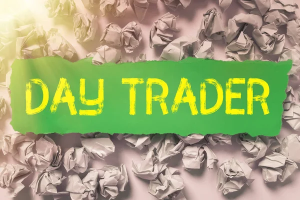 Sign Exibindo Day Trader Ideia Negócio Uma Pessoa Que Compra — Fotografia de Stock