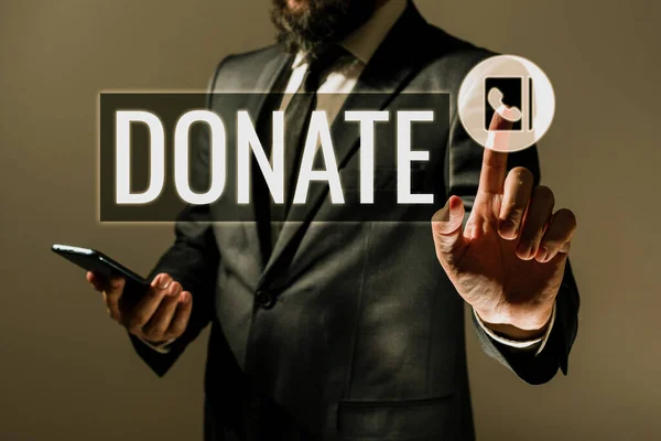 Fogalmi Megjelenítés Adományoz Word Gift Charity Benefit Cause May Meet — Stock Fotó