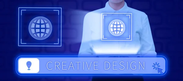 Text Som Visar Inspiration Kreativ Design Business Approach Ett Visuellt — Stockfoto