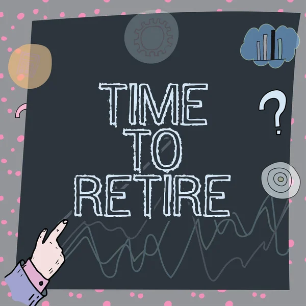 Texto Que Mostra Inspiração Time Retire Internet Concept Bank Savings — Fotografia de Stock