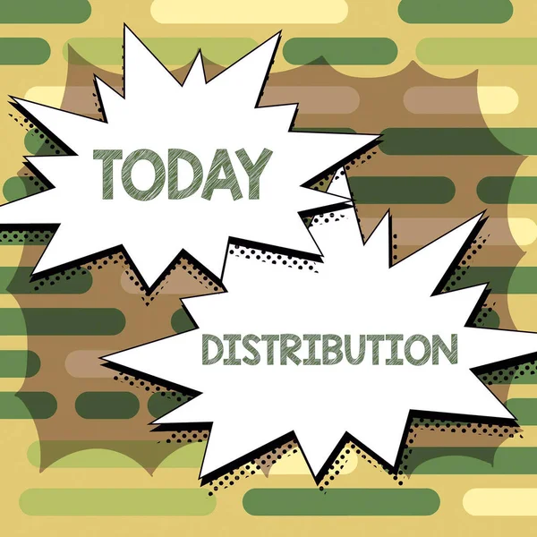 Text Sign Showing Distribution Business Concept Behavior Several Recipients Sending — Stock Photo, Image