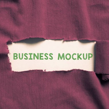 Kavramsal başlık Business Mockup, iş vitrini ölçeği veya tanıtım için kullanılan bir tasarımın tam boyut modeli