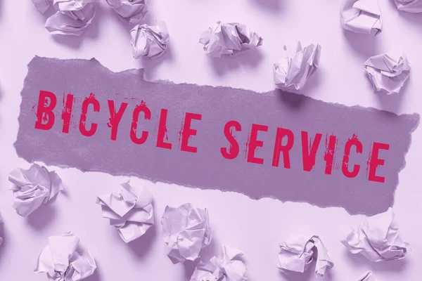 Inspiración Mostrando Signo Servicio Bicicletas Palabra Para Ofrecer Servicios Como — Foto de Stock