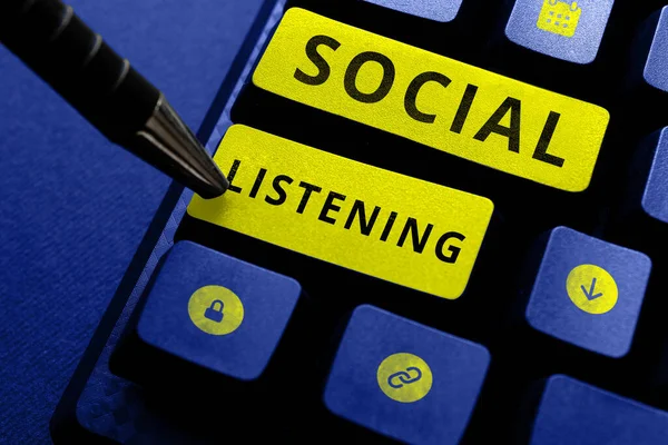 Inspiráló Szöveg Social Listening Word Elemzésére Beszélgetések Trendek Termék — Stock Fotó