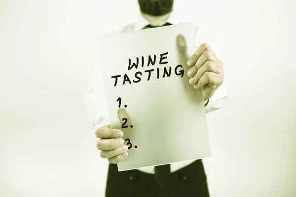 Texto Mostrando Inspiración Degustación Vinos Concepto Empresa Degustación Alcohol Recolección — Foto de Stock