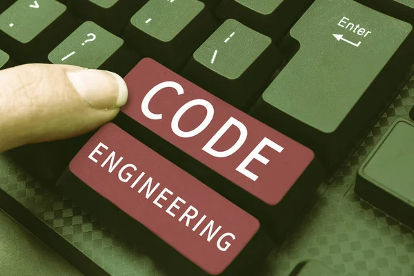 Натхнення Показує Знак Кодова Інженерія Концептуальне Застосування Інженерії Розробки Програмного — стокове фото