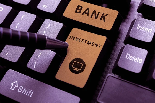 Inspiratie Toont Teken Bank Investment Business Showcase Financiële Intermediair Die — Stockfoto