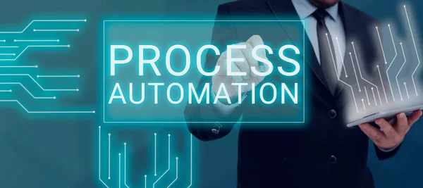Inspiration Zeigt Zeichen Process Automation Geschäftsidee Der Einsatz Von Technologie — Stockfoto