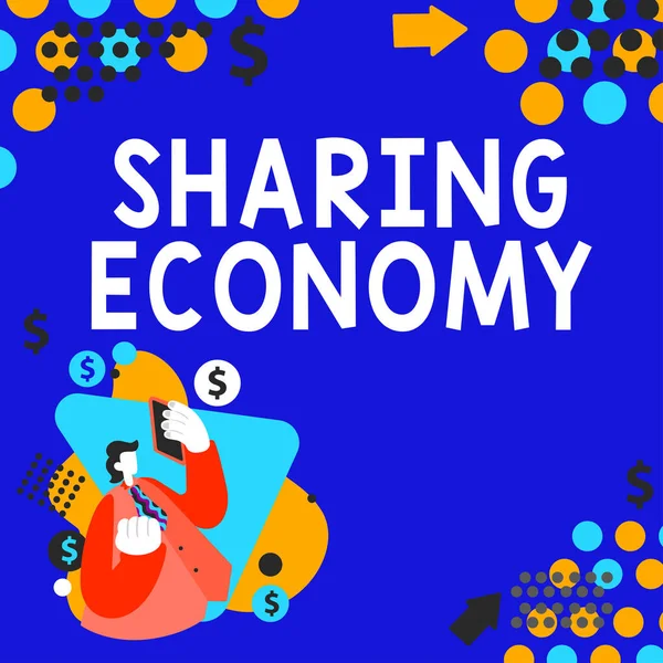 Handschrift Sharing Economy Internet Concept System Assets Shared Private Individuals — Stockfoto