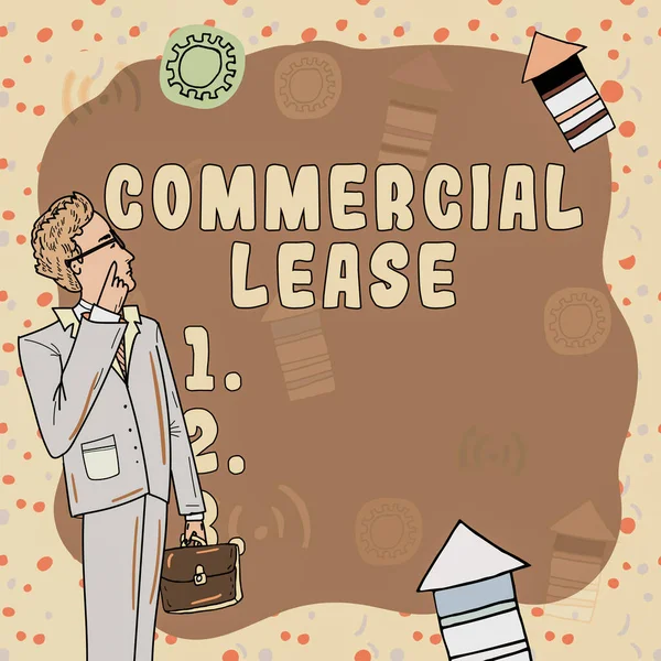 Légende Conceptuelle Bail Commercial Contrat Approche Commerciale Entre Locateur Locataire — Photo