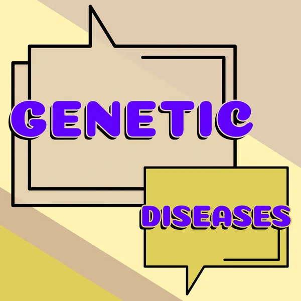 Hand writing sign Genetic Diseases, Concept meaning disease caused by an abnormality in an individual s is genome