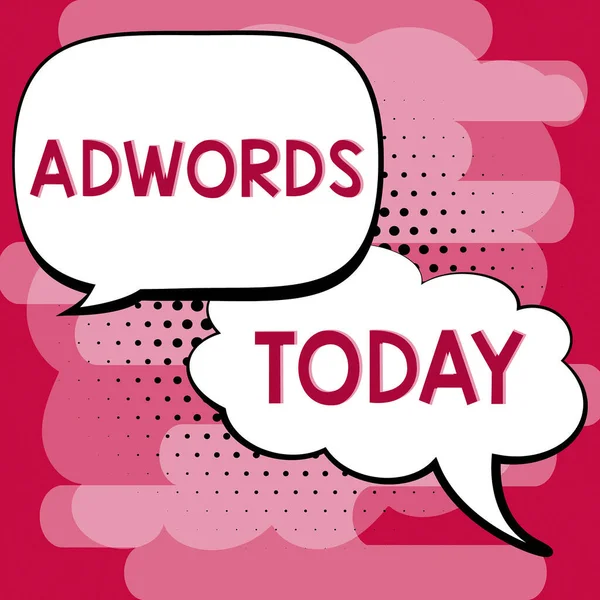 Sinal Texto Mostrando Adwords Foto Conceitual Definir Orçamento Para Publicidade — Fotografia de Stock