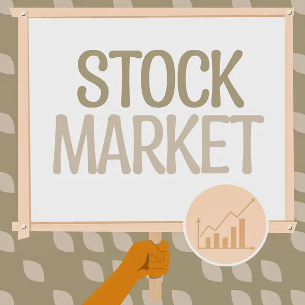 Textschild Das Den Aktienmarkt Zeigt Konzeptfoto Besonderer Markt Dem Aktien — Stockfoto