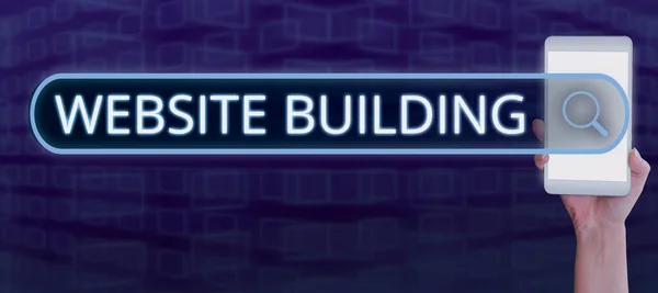 Tekst Met Inspiratie Website Building Business Concept Site Opgebouwd Basis — Stockfoto