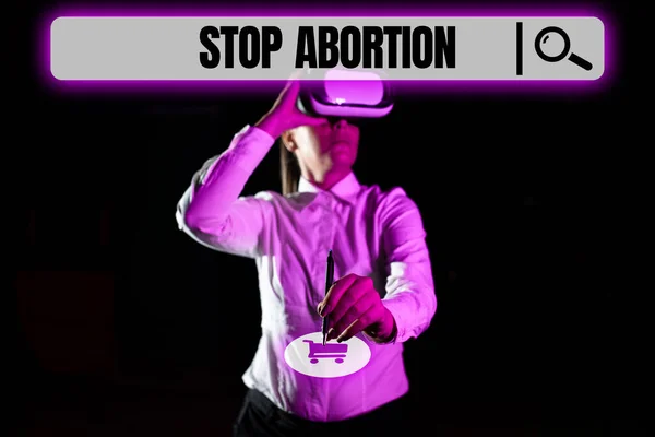 Szöveg Felirat Abortusz Leállítása Üzleti Megközelítés Abortusz Gyakorlata Ellen Prolife — Stock Fotó