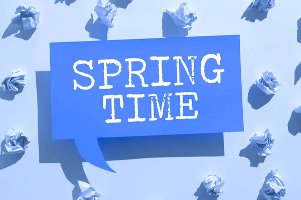 Writing Displaying Text Spring Time Concept Meaning Temperate Season Year — Stock Photo, Image