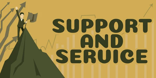 Подпись Концепцией Support Service Word Technical Assistance Customer Service Business — стоковое фото