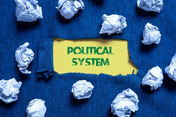 Text showing inspiration Political System, Conceptual photo the process for making official government decisions