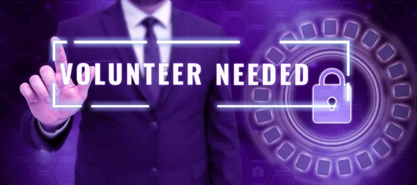 Tekst Pisma Volunteer Potrzebne Internet Concept Potrzebują Pracy Lub Pomocy — Zdjęcie stockowe