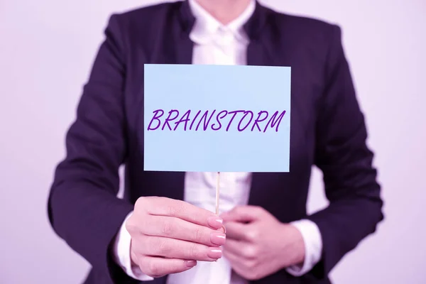 Έμπνευση Που Δείχνει Σημάδι Brainstorm Επιχείρηση Βιτρίνα Λύσει Ένα Πρόβλημα — Φωτογραφία Αρχείου