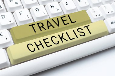 Seyahat Kontrol Listesini gösteren metin işareti, planlanan gezi için kontrol edilecek ya da yapılacaklar listesine Kelime Yazıldı