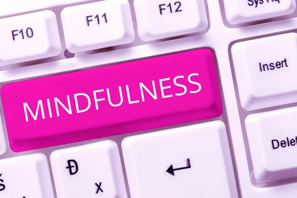 Texto Escritura Mindfulness Concepto Negocio Estado Mente Alcanzado Por Concentración — Foto de Stock